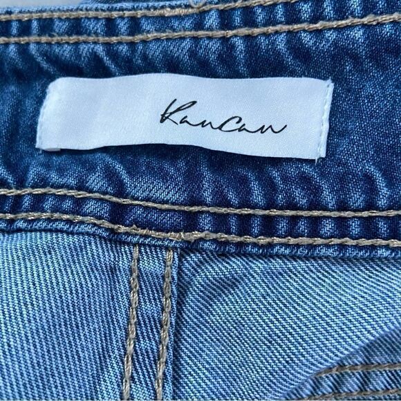 Kancan High Waist Relaxed Mom Baggy Jeans Distressed Straight Leg - Picture 6 of 13